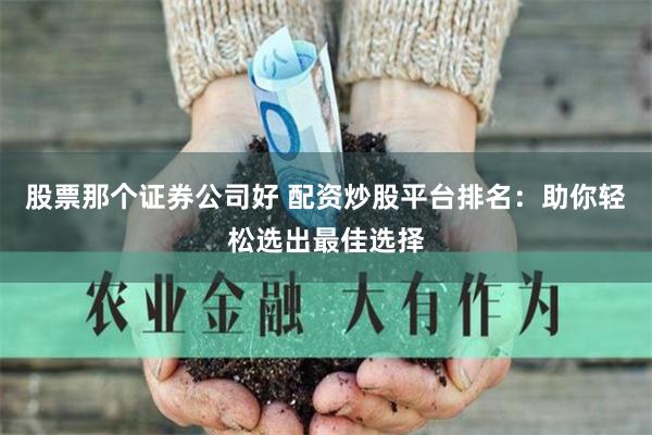 股票那个证券公司好 配资炒股平台排名：助你轻松选出最佳选择